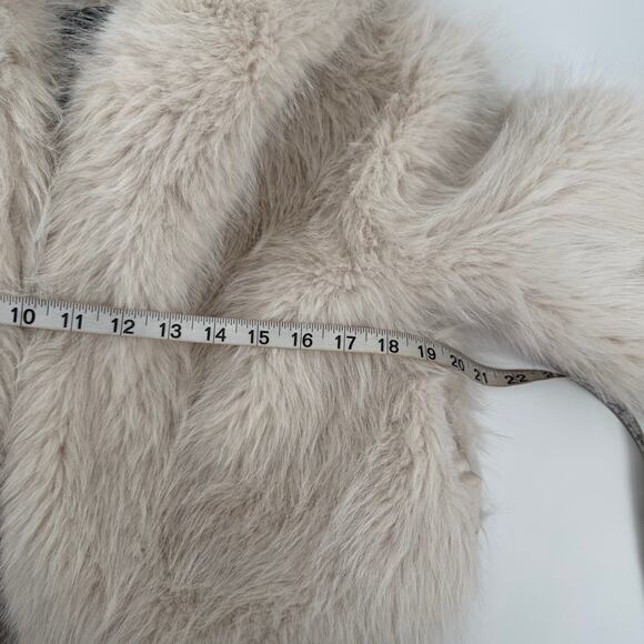 Wild Fable Cream Womens Cropped Hooded Teddy Faux Fur Oversized Jacket Size XXS - Picture 9 of 10
